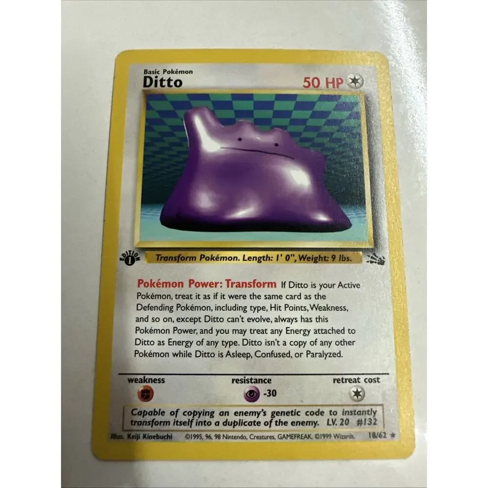 Ditto #18 Non-Holo 1st Edition Fossil 1999 Pokemon LP
